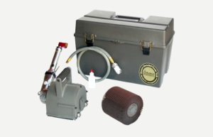 904168RC - 4 inch Air Powered Roto-peen with flap wheel 5/8-11 60 grit, Lube Whip Assembly