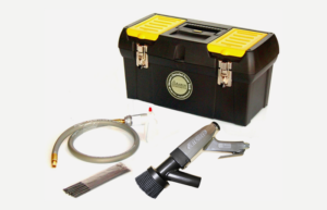 904077 - 3mm Air Powered Shrouded Pistol Grip Needle Gun Kit with Lube Whip