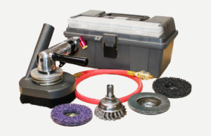 904175 - 5 inch Air Powered Shrouded Sander Kit with Abrasives and Lube Whip Assembly